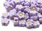 50 11mm Purple and Yellow Two-Tone Daisy Flower Plastic Plant Beads